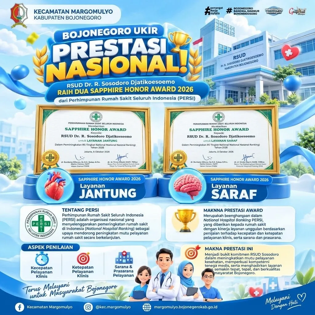 RSUD Sosodoro Bojonegoro Raih Dua Sapphire Honor Award 2026, Perkuat Mutu Layanan Kesehatan