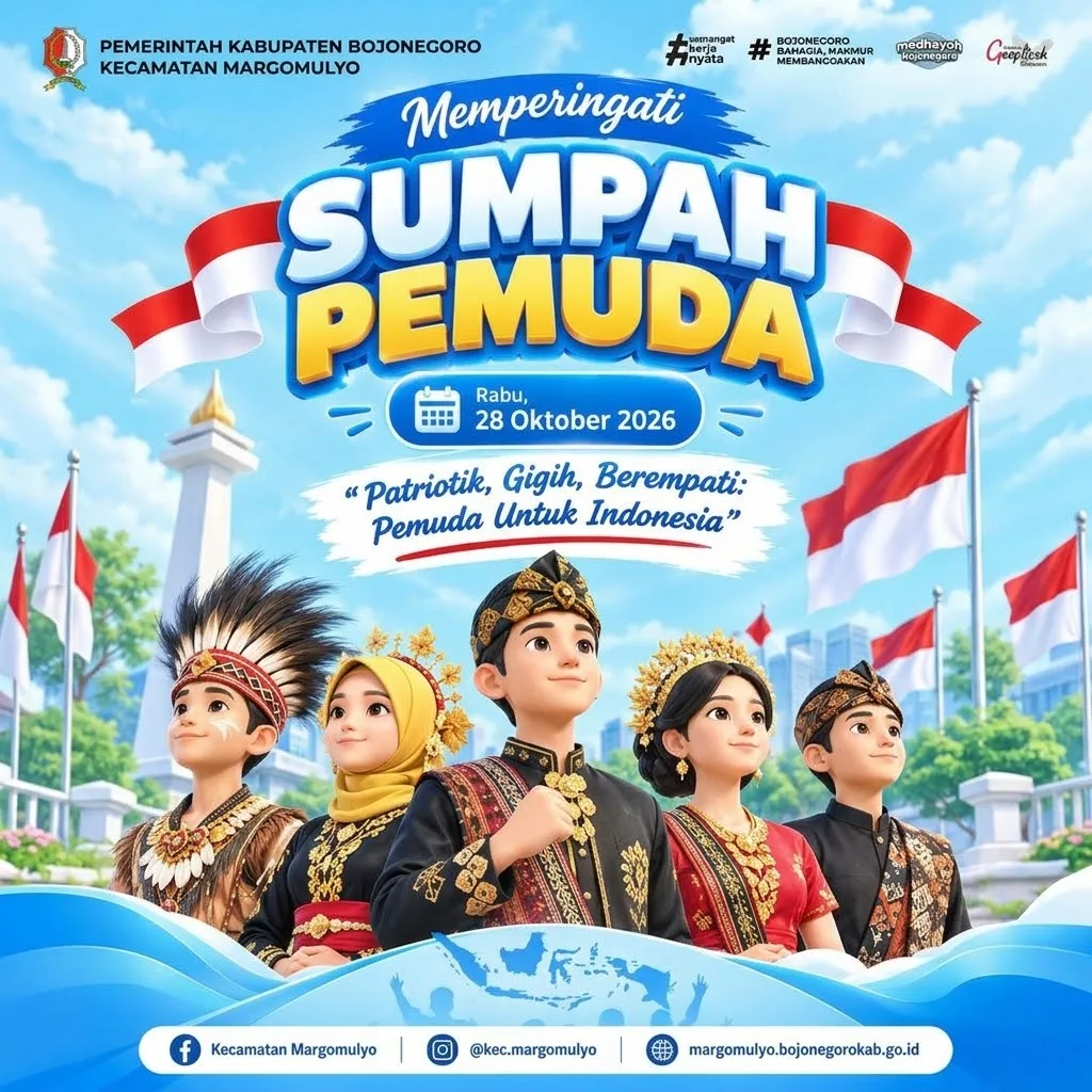 Peringati Hari Sumpah Pemuda ke-98, Kecamatan Margomulyo Gaungkan Semangat Patriotik dan Persatuan