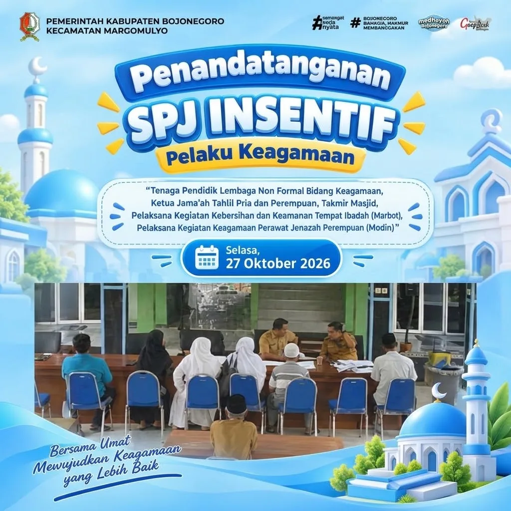 Kecamatan Margomulyo Perkuat Dukungan bagi Pelaku Keagamaan melalui Penandatanganan SPJ Insentif