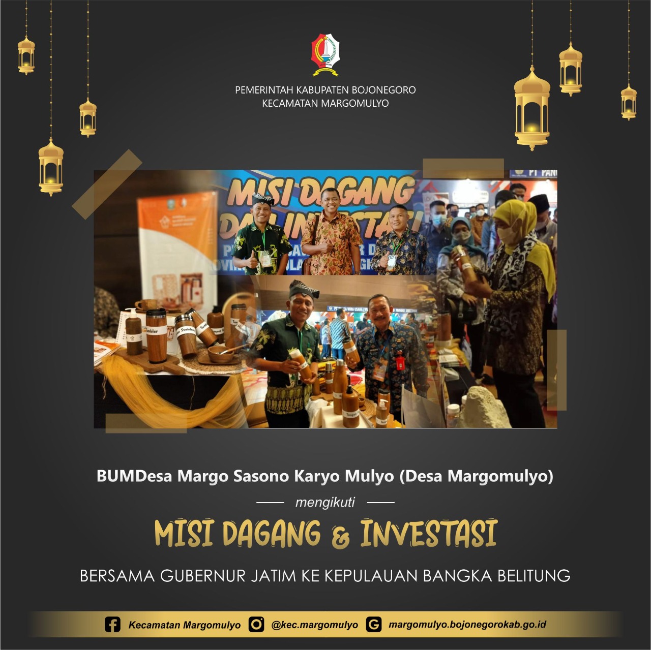 Bersama Gubernur Jatim, BUMDesa Margomulyo Mengikuti Misi Dagang dan Investasi Jatim-Babel