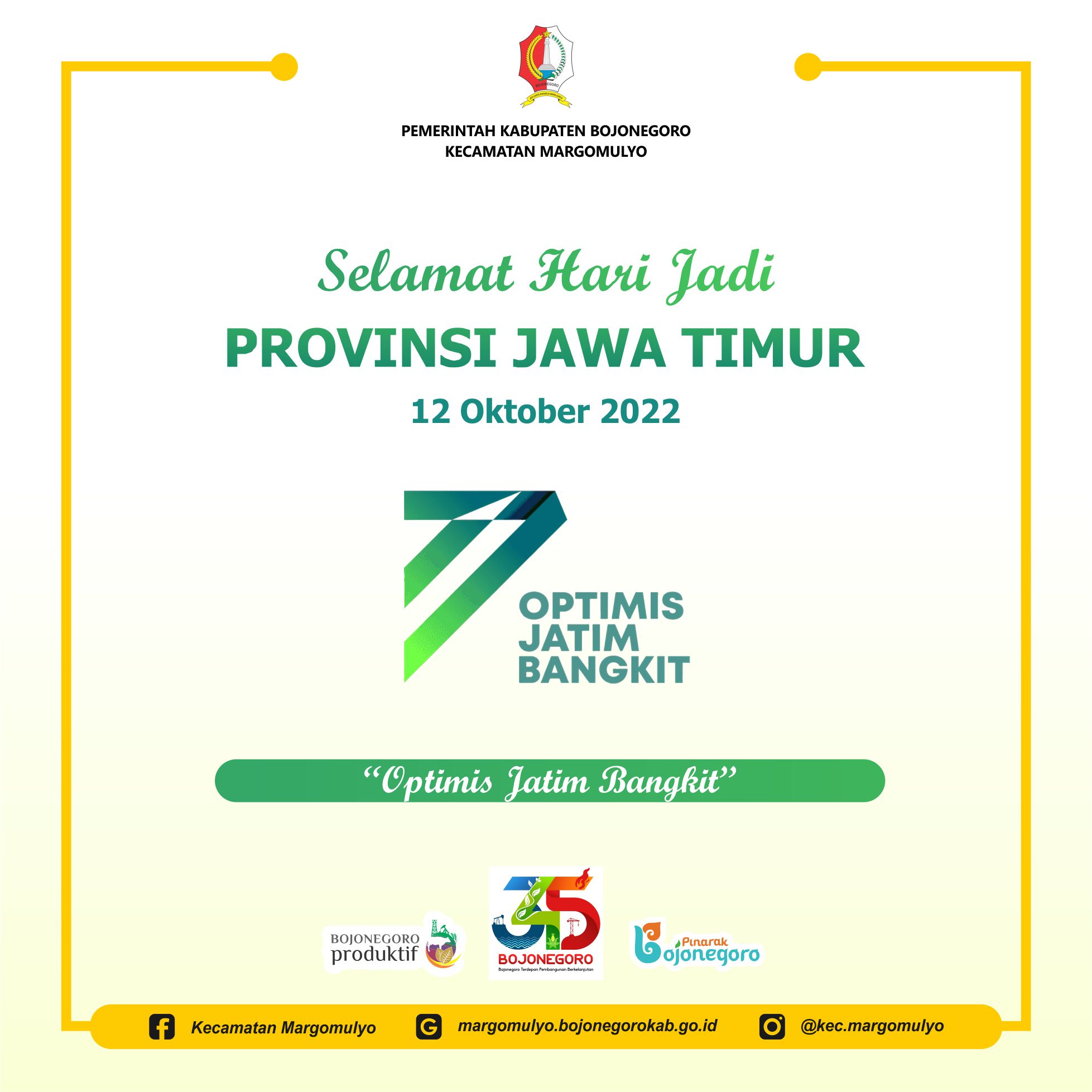 Hari Jadi Ke-77, Provinsi Jawa Timur Optimis Bangkit
