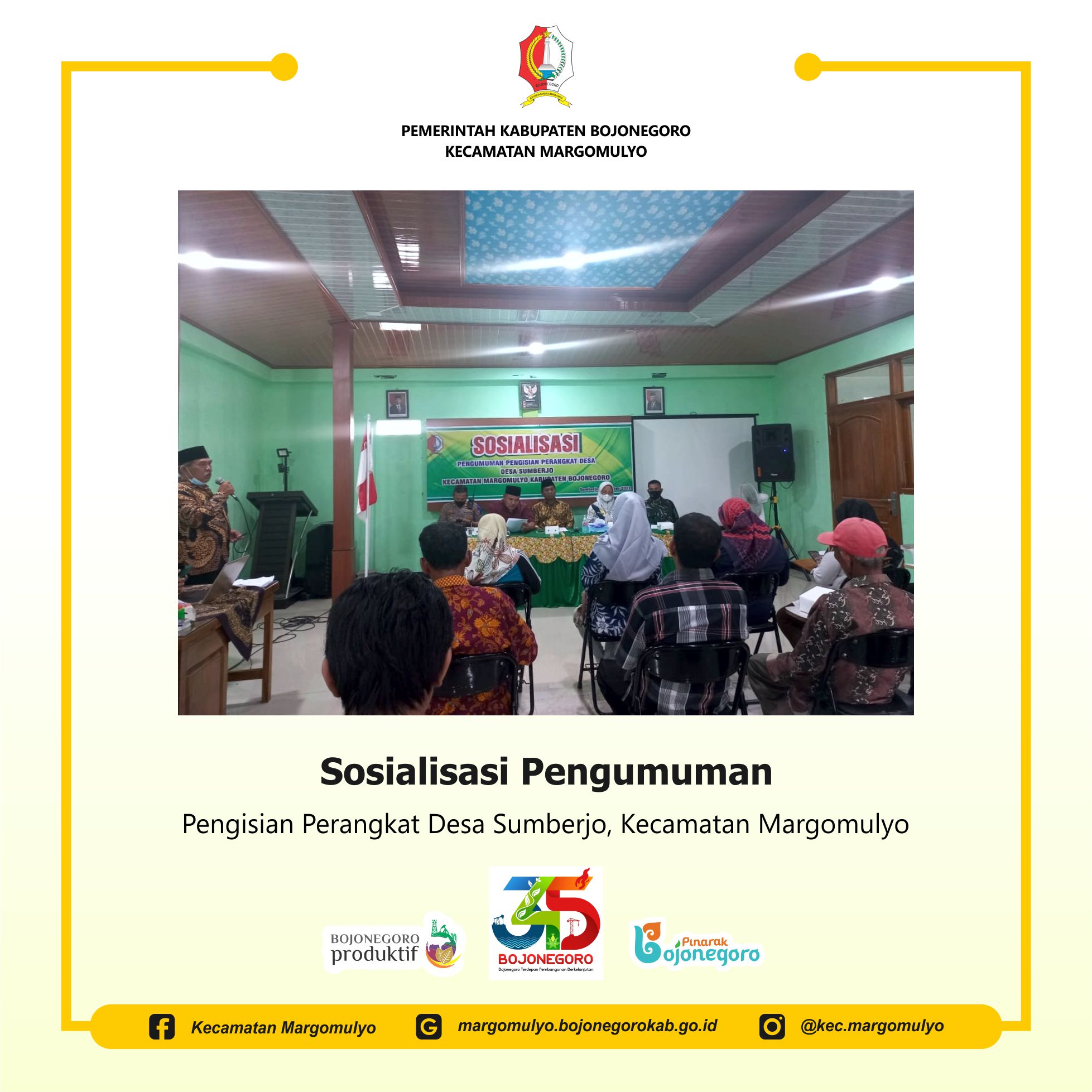 Sosialisasi Pengumuman Pengisian Perangkat Desa Sumberjo