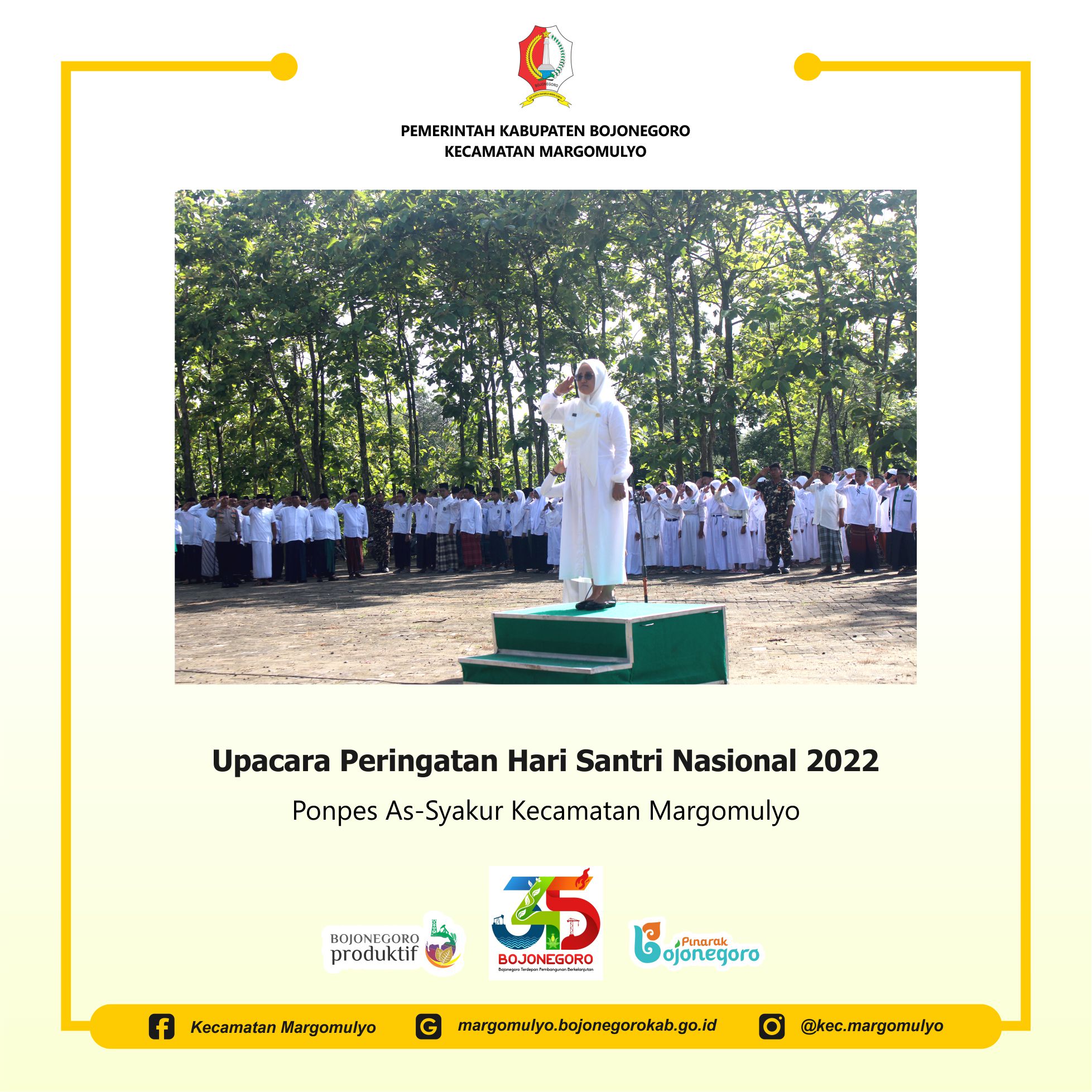 Upacara Peringatan Hari Santri Nasional Tahun 2022 Kec. Margomulyo