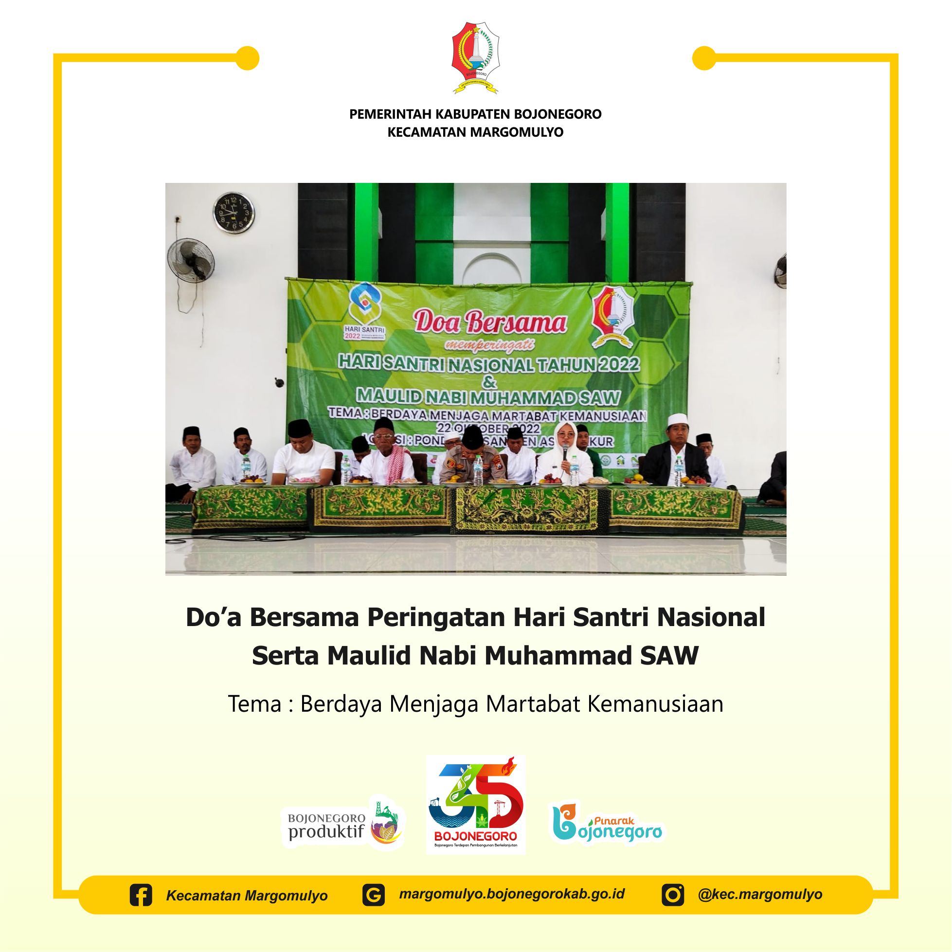 Do'a Bersama Memperingati Hari Santri Nasional Tahun 2022 Serta Maulid Nabi Muhammad SAW