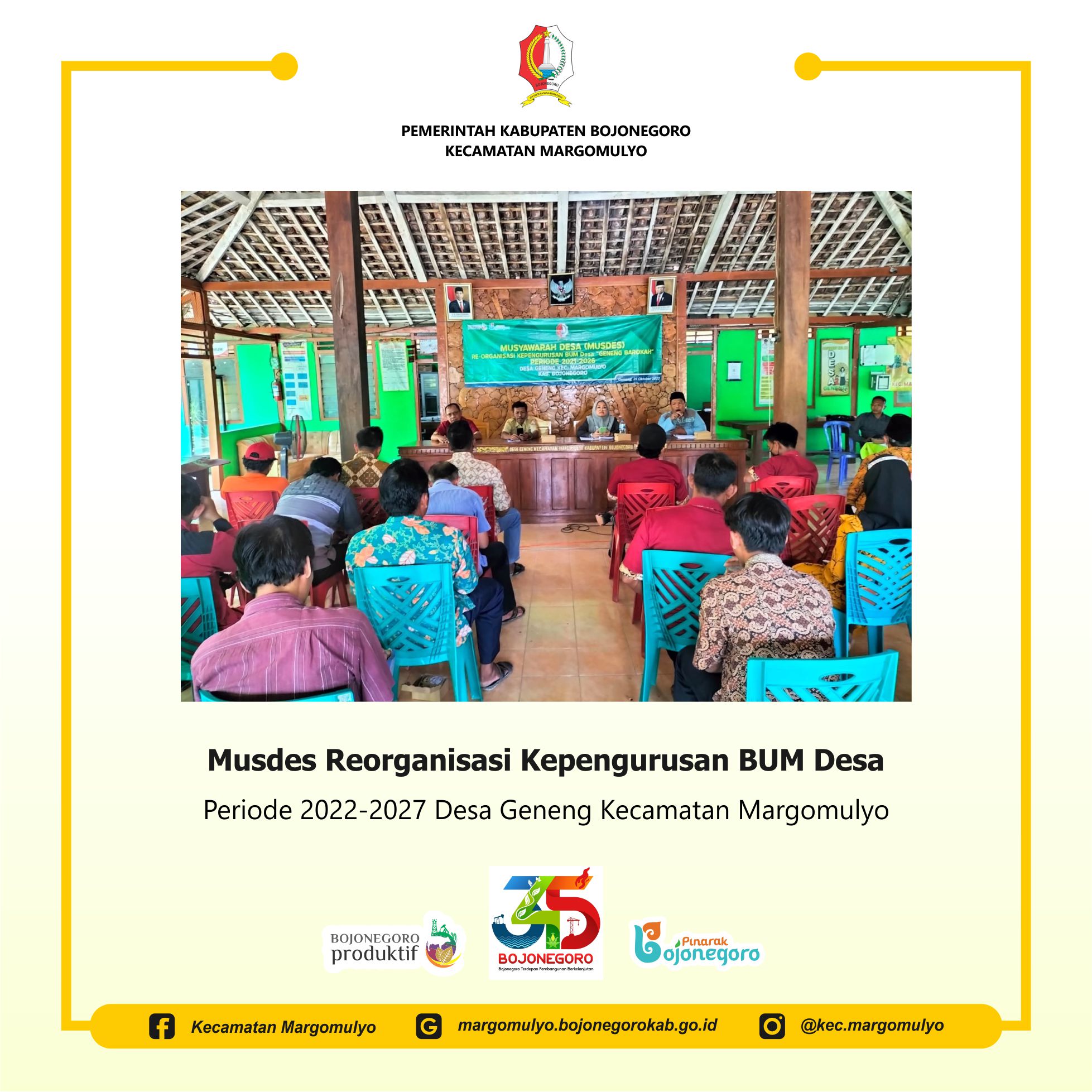 Musyawarah Desa (MUSDES) Reorganisasi Kepengurusan BUMDesa Geneng Periode 2022 - 2027