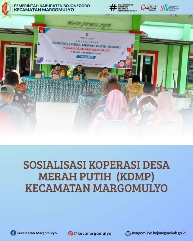 Sosialisasi Koperasi Desa Merah Putih (KDMP) Kecamatan Margomulyo, Kabupaten Bojonegoro