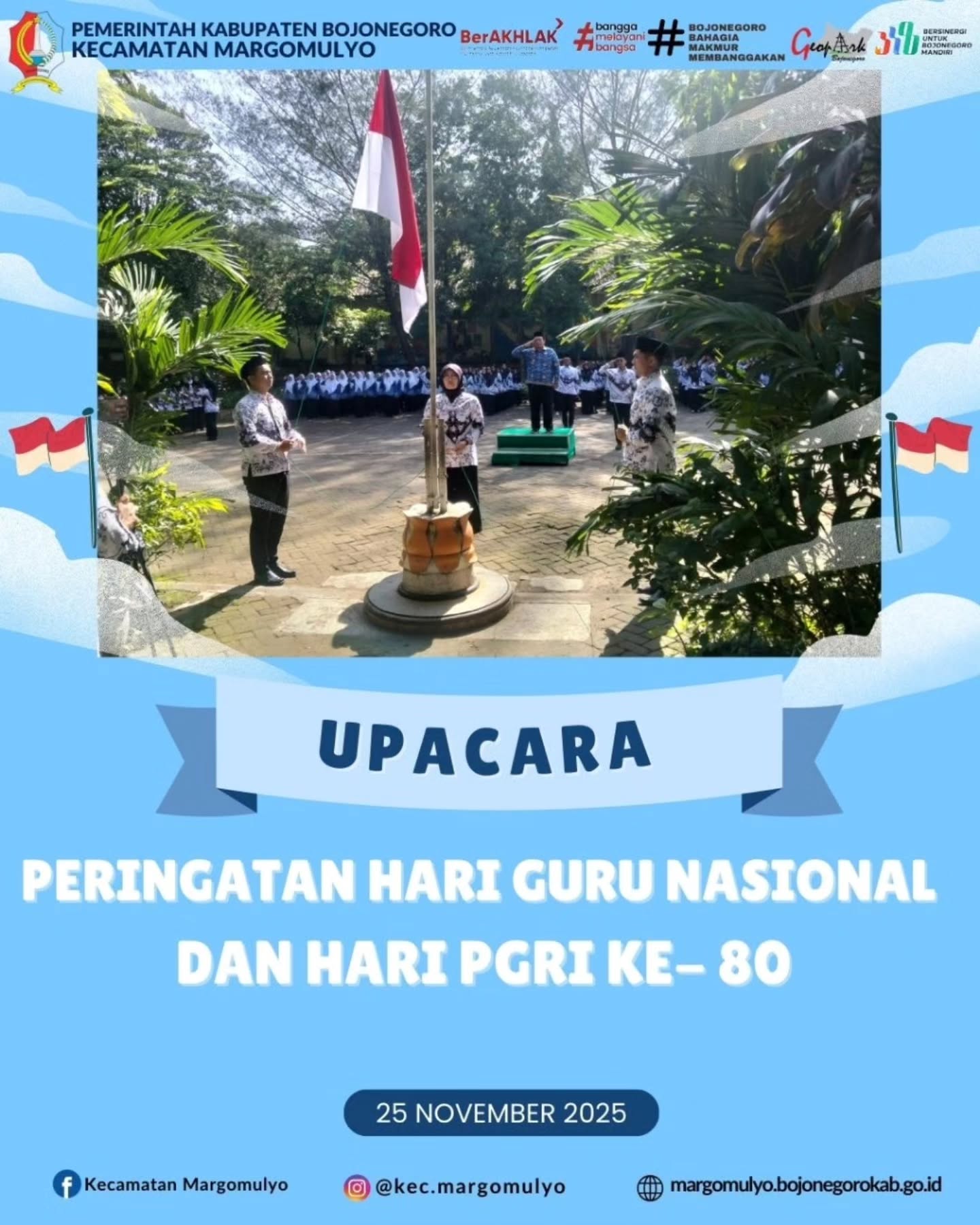 Upacara Peringatan Hari Guru Nasional & Hari PGRI ke-80 Kecamatan Margomulyo