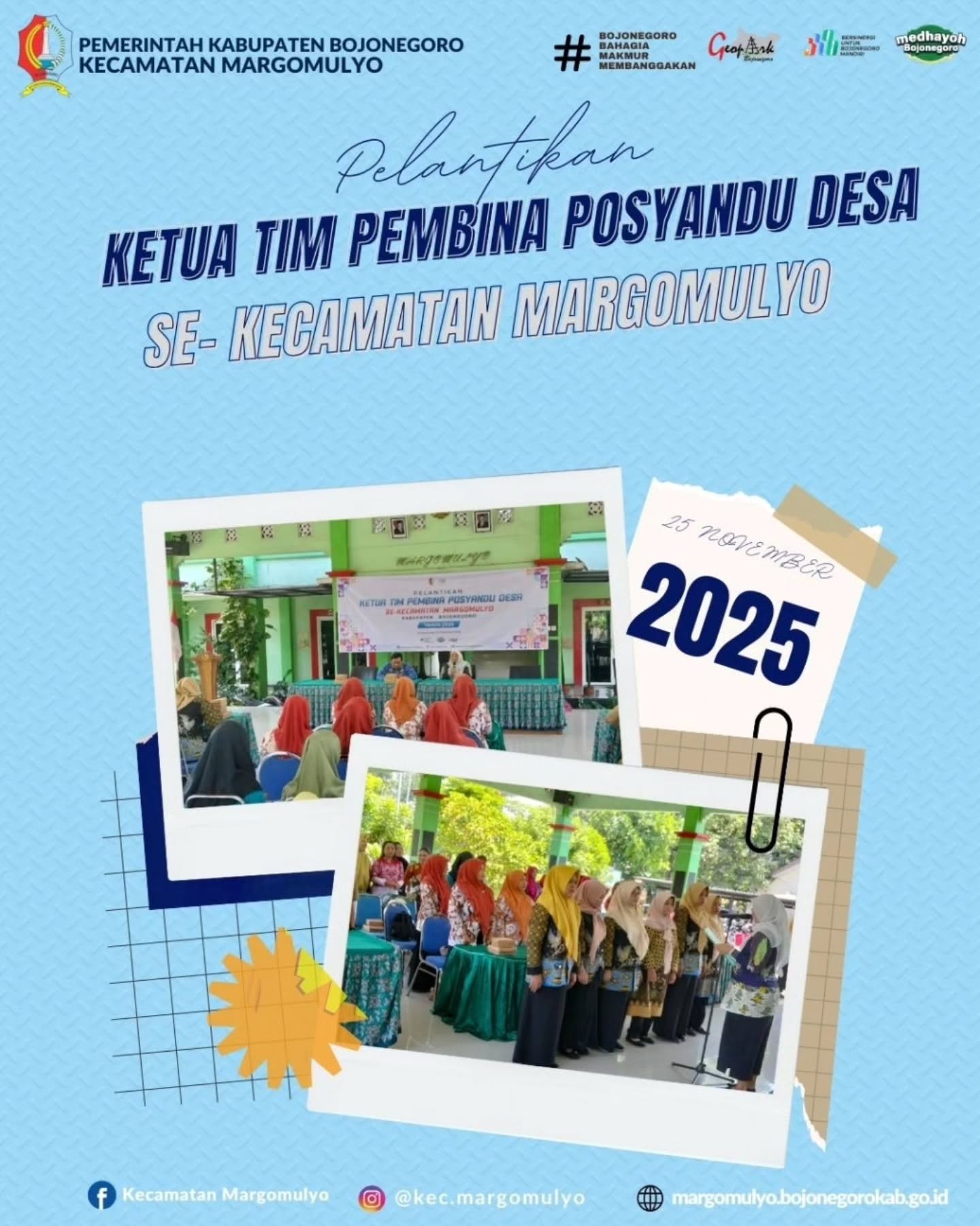 Pelantikan Ketua Tim Pembina Posyandu Desa se-Kecamatan Margomulyo