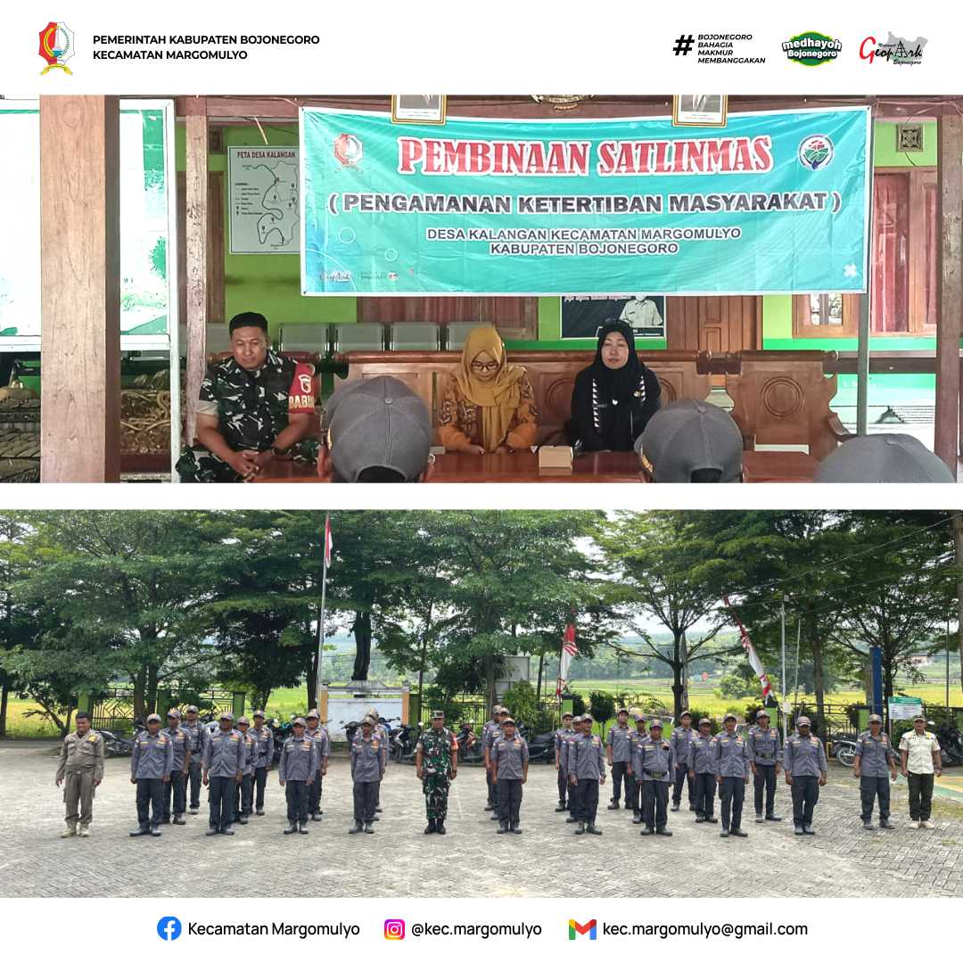 Tingkatkan SDM Satlinmas, Pemdes Kalangan Kecamatan Margomulyo Lakukan Pembinaan Satlinmas