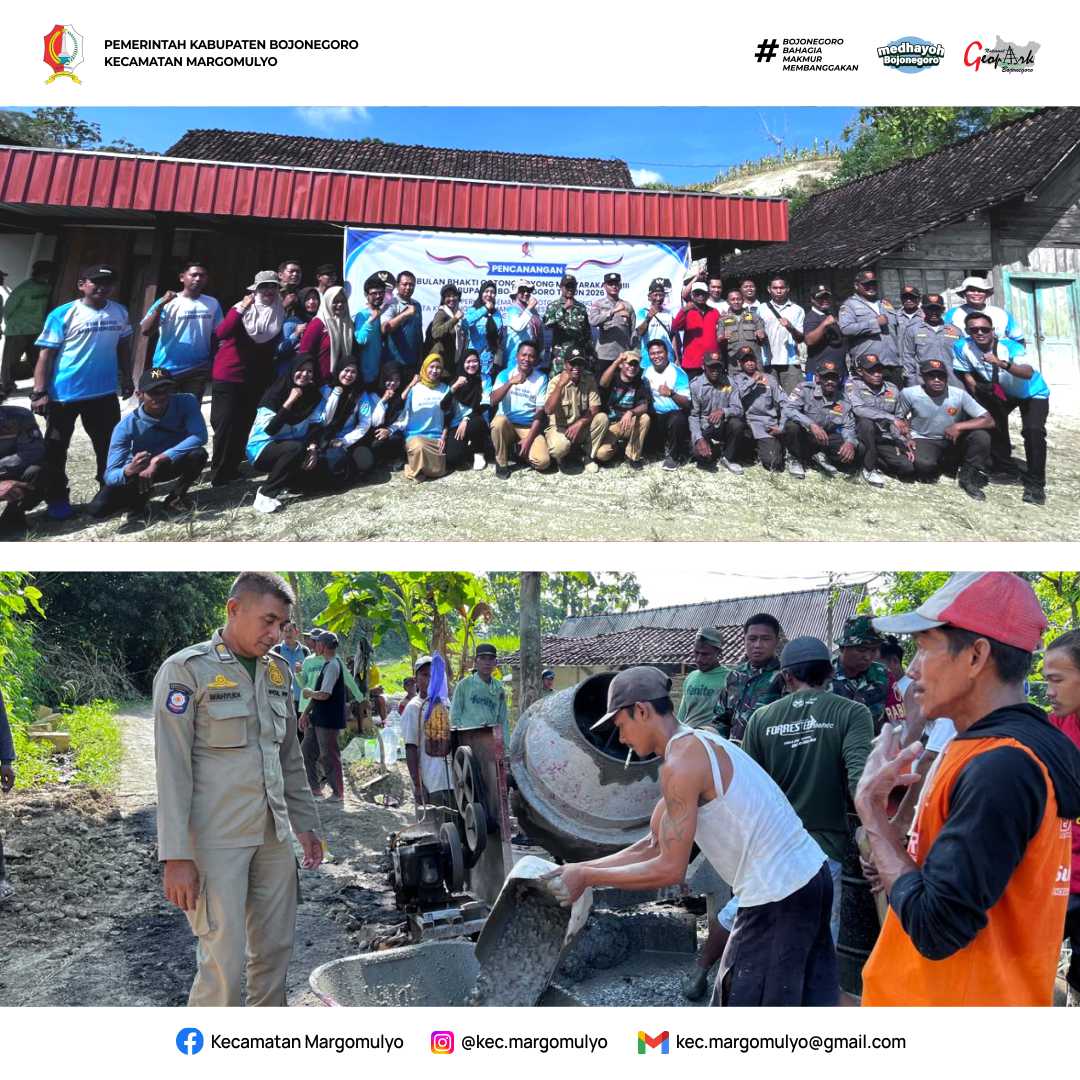 Pencanangan Bulan Bhakti Gotong Royong Masyarakat (BBGRM) di Jembatan Perintis Garuda Desa Meduri