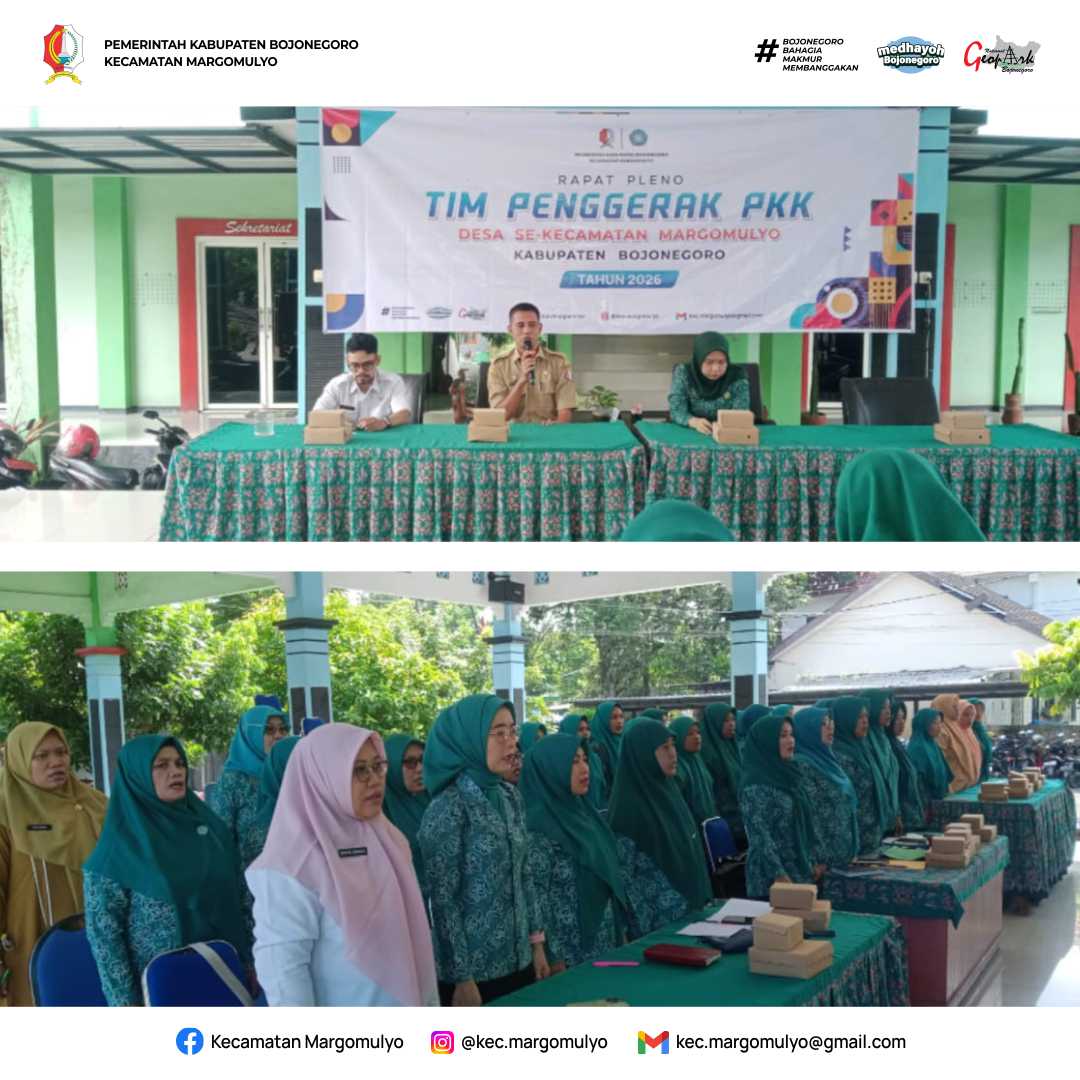 Rapat Pleno TP PKK Desa Se-Kecamatan Margomulyo Bulan Mei Tahun 2026