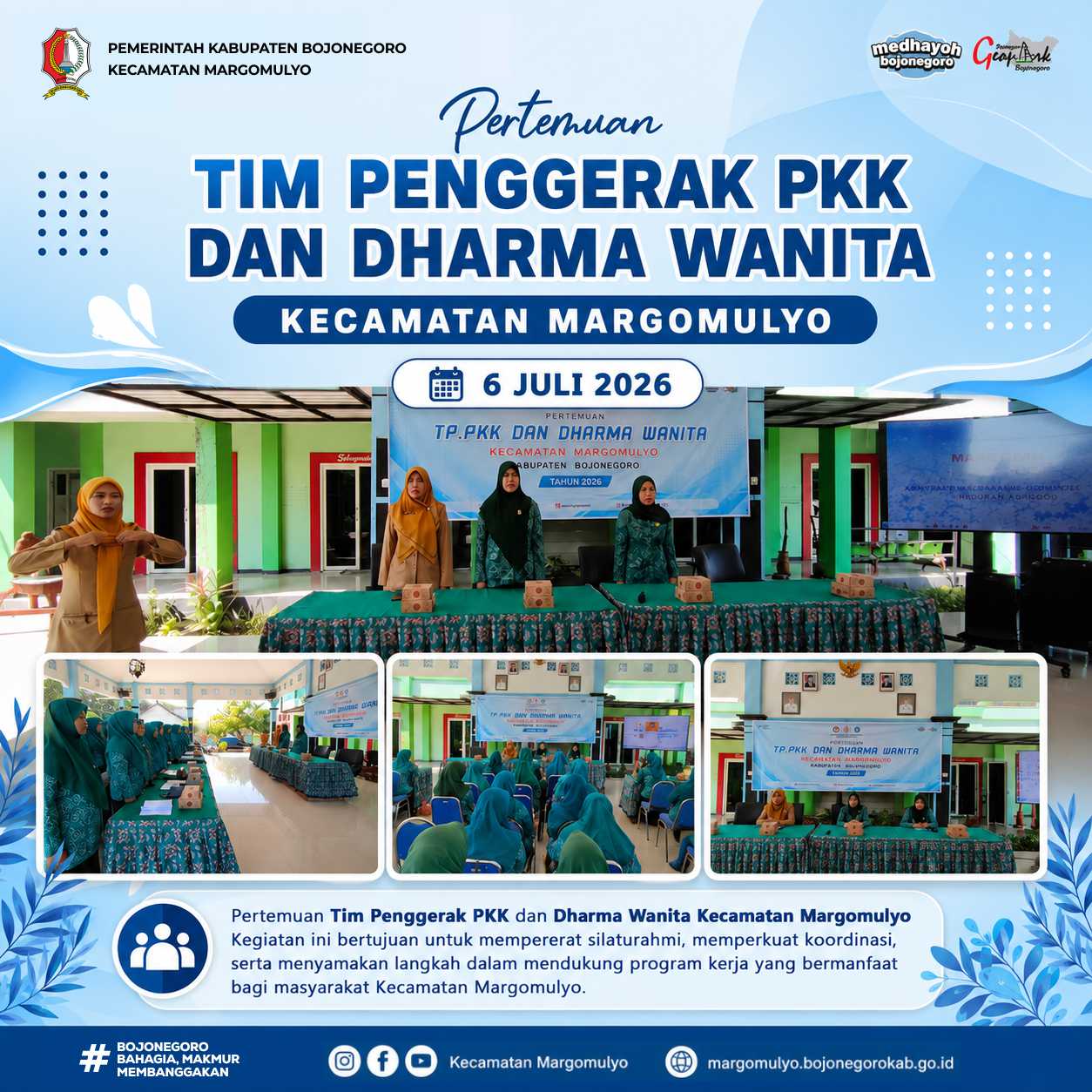 Pertemuan Tim Penggerak PKK dan Dharma Wanita Kecamatan Margomulyo Perkuat Sinergi Program Kerja