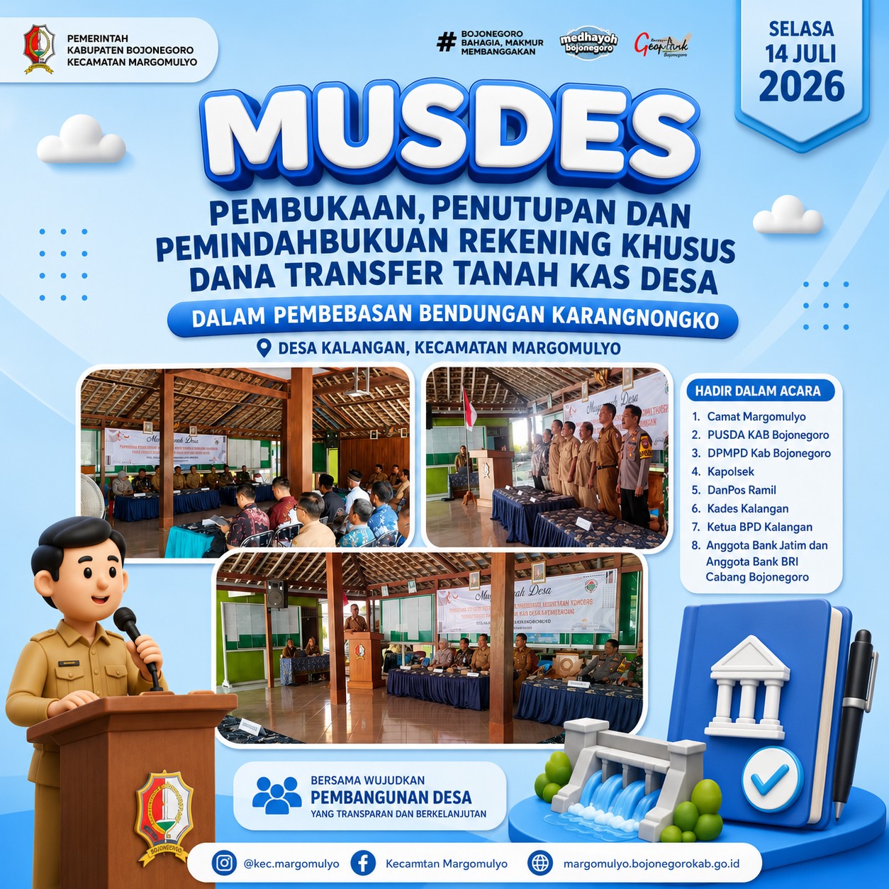 Musdes Pembukaan, Penutupan, dan Pemindahbukuan Rekening Khusus Dana Transfer TKD di Desa Kalangan