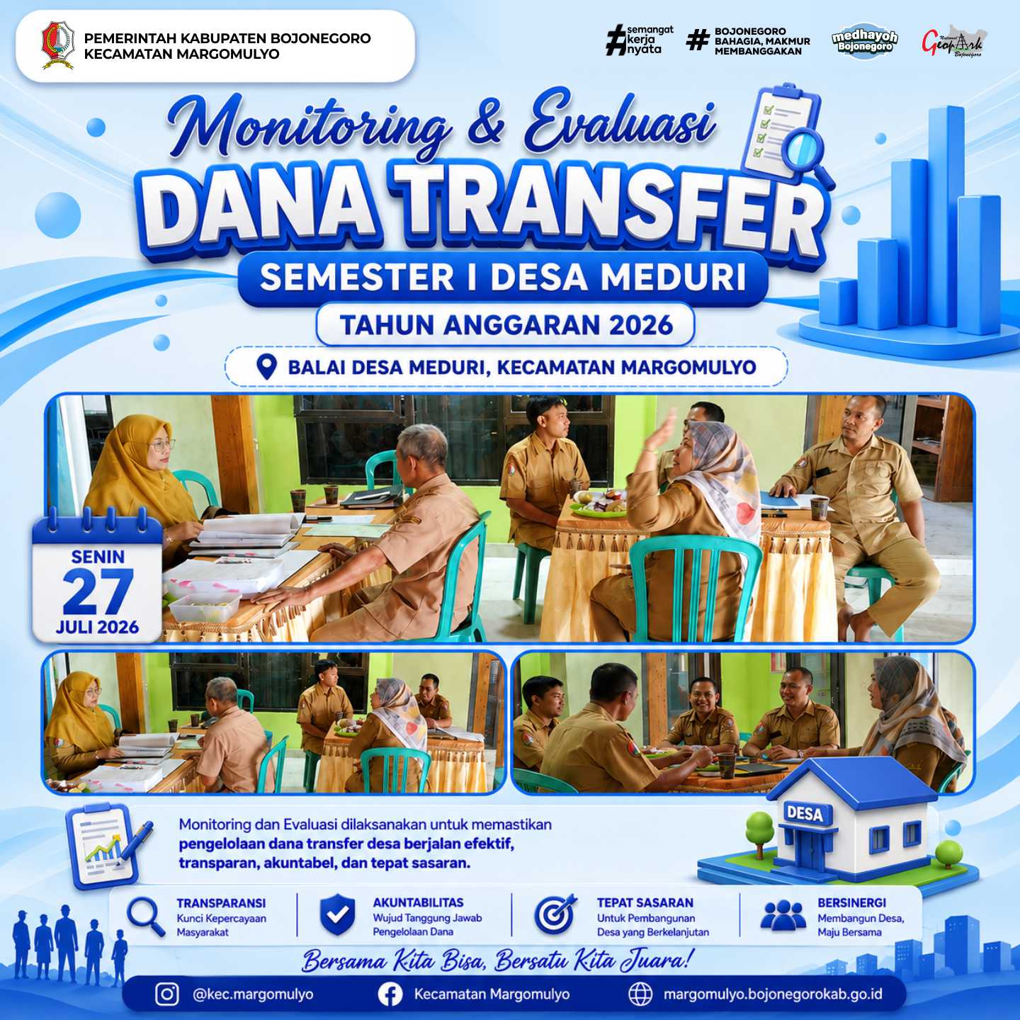 Monitoring Dana Transfer Desa Meduri Semester I 2026, Wujudkan Pengelolaan Keuangan yang Akuntabel
