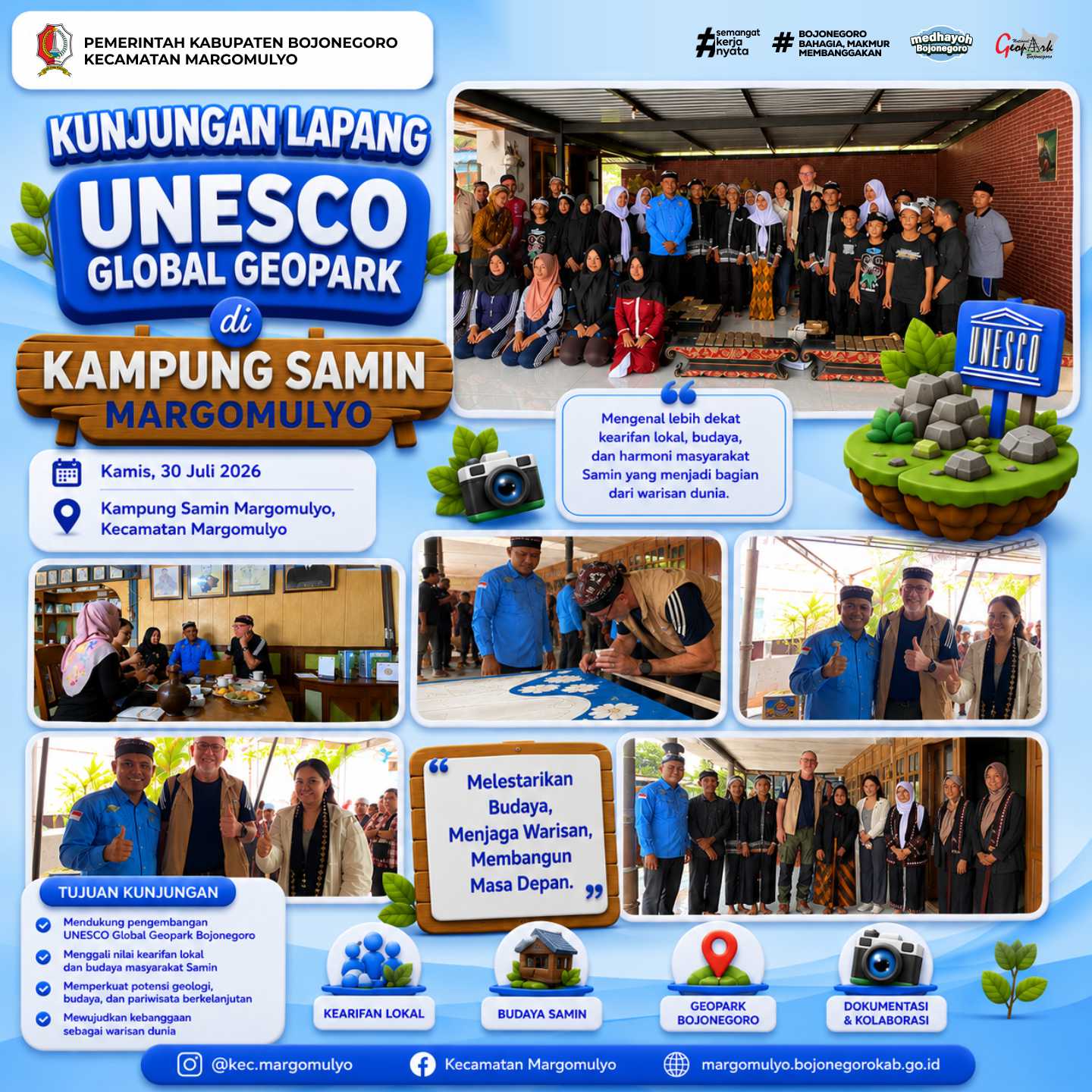 Kampung Samin Margomulyo Sambut Kunjungan UNESCO Global Geopark, Perkuat Pelestarian Budaya Leluhur