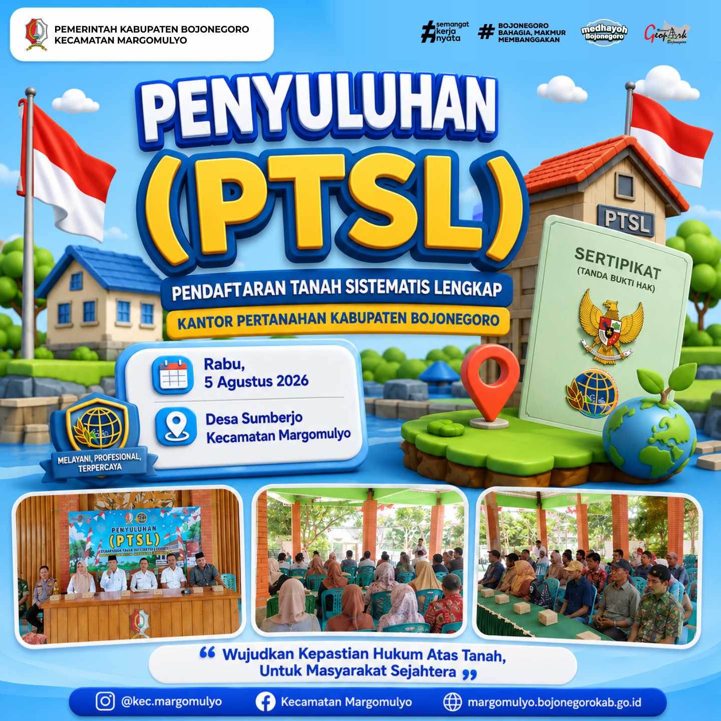 Penyuluhan PTSL Desa Sumberjo, Komitmen Bersama Mewujudkan Kepastian Hukum Kepemilikan Tanah