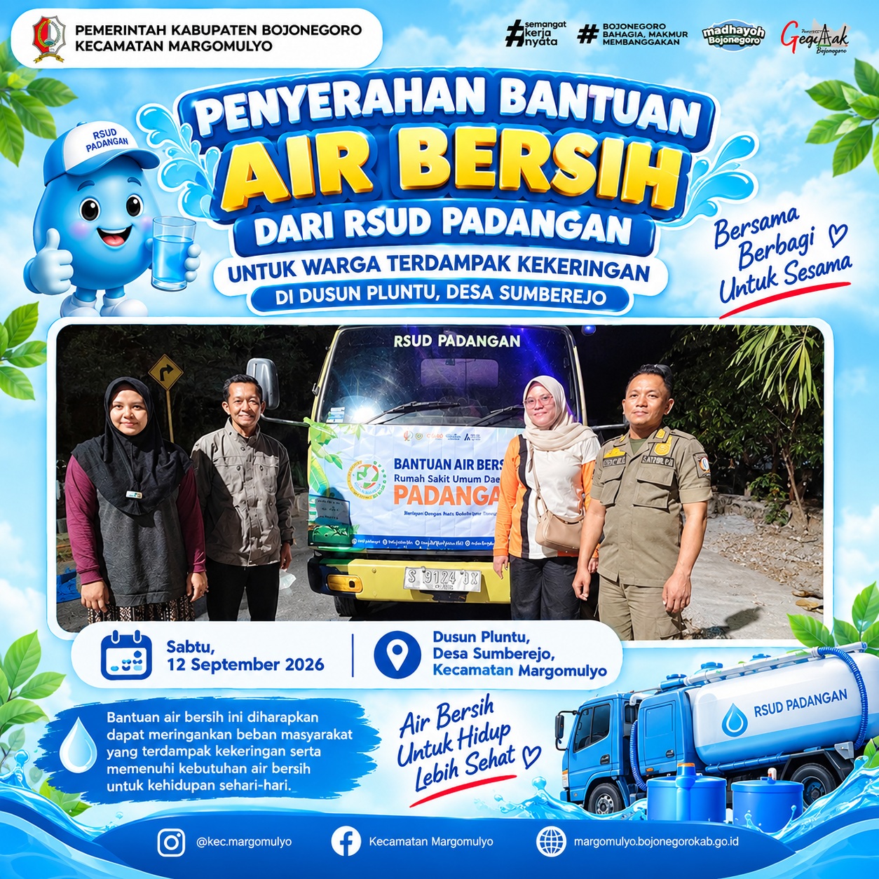 Satpol PP Margomulyo Kawal Distribusi 1.000 Liter Air Bersih untuk Warga Sumberejo