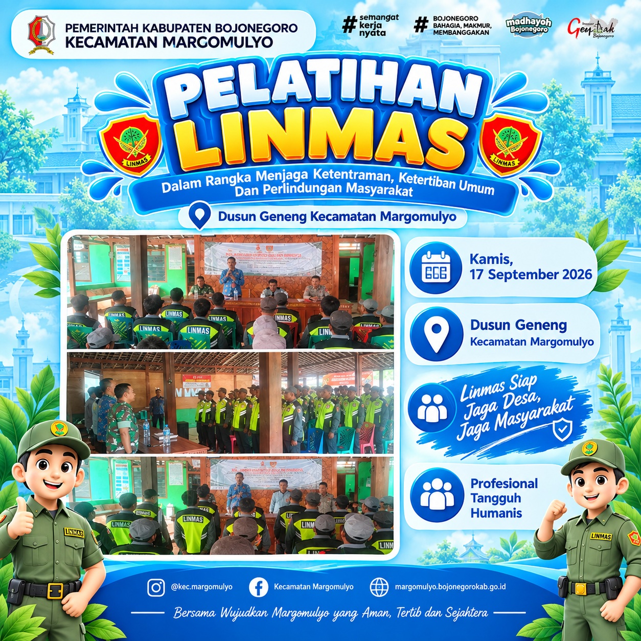 Pelatihan Linmas di Dusun Geneng, Wujudkan Lingkungan Aman, Tertib, dan Kondusif