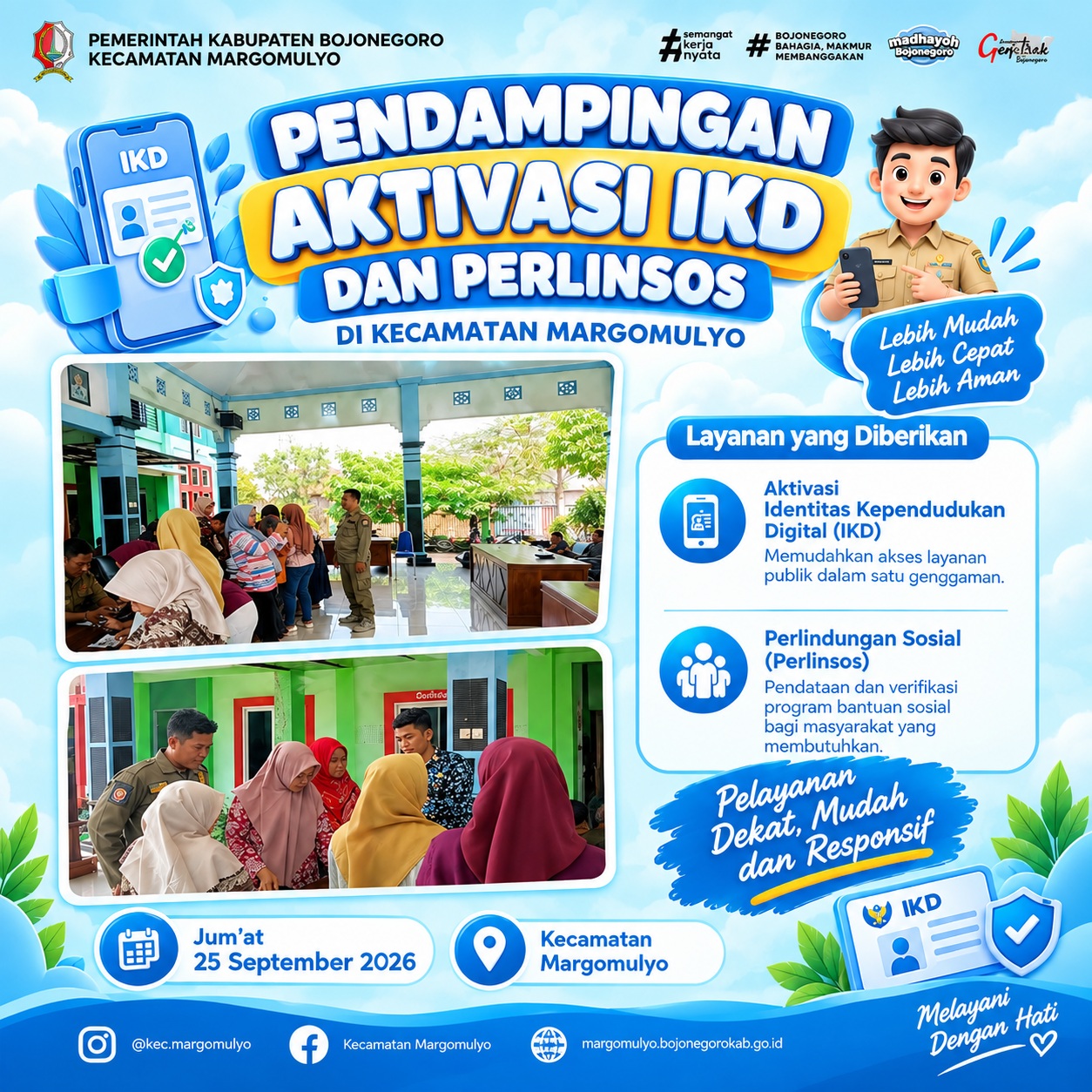 Pendampingan Aktivasi IKD dan Perlinsos di Kecamatan Margomulyo, Permudah Akses Layanan Masyarakat