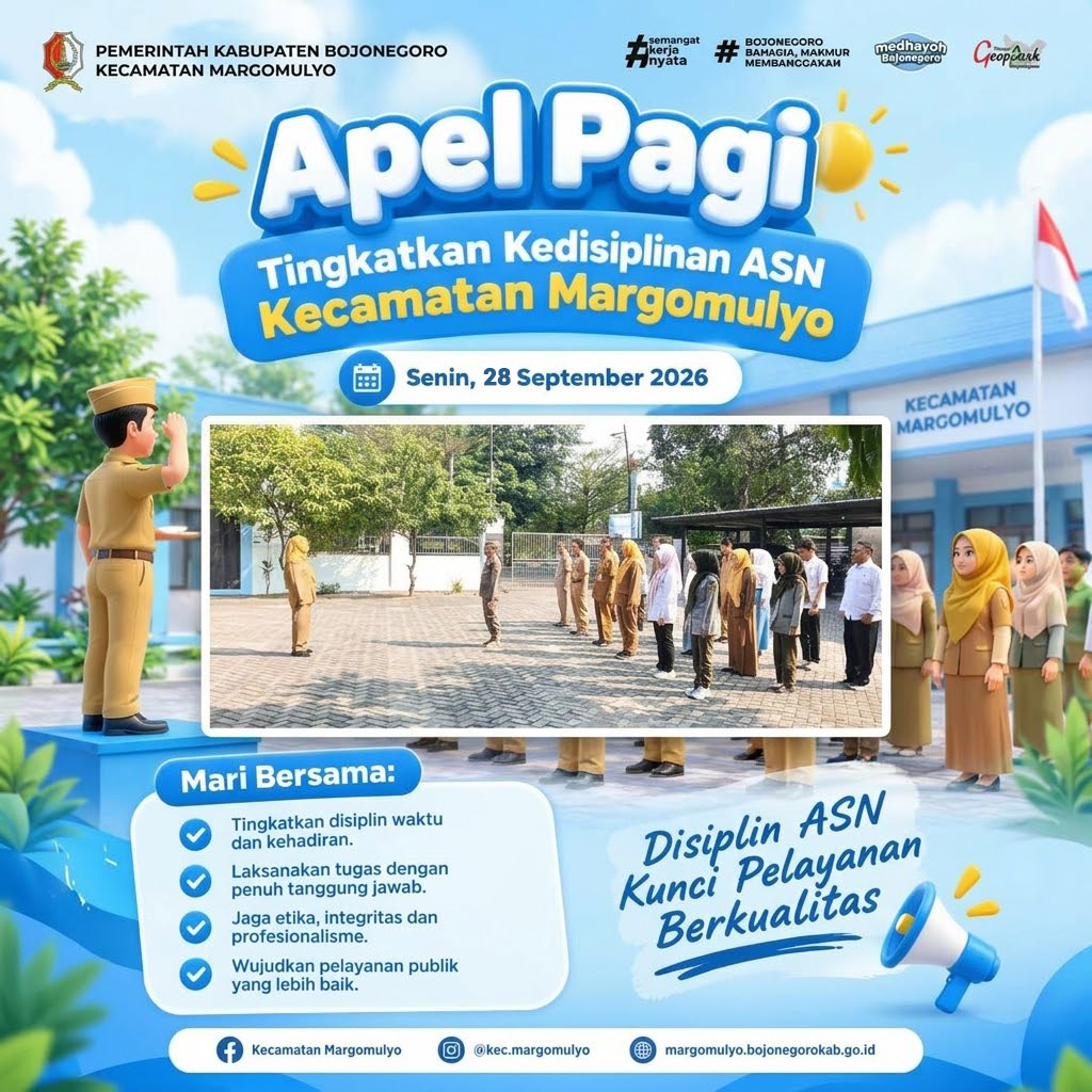 Apel Pagi Kecamatan Margomulyo, Momentum Tingkatkan Kedisiplinan dan Profesionalisme ASN