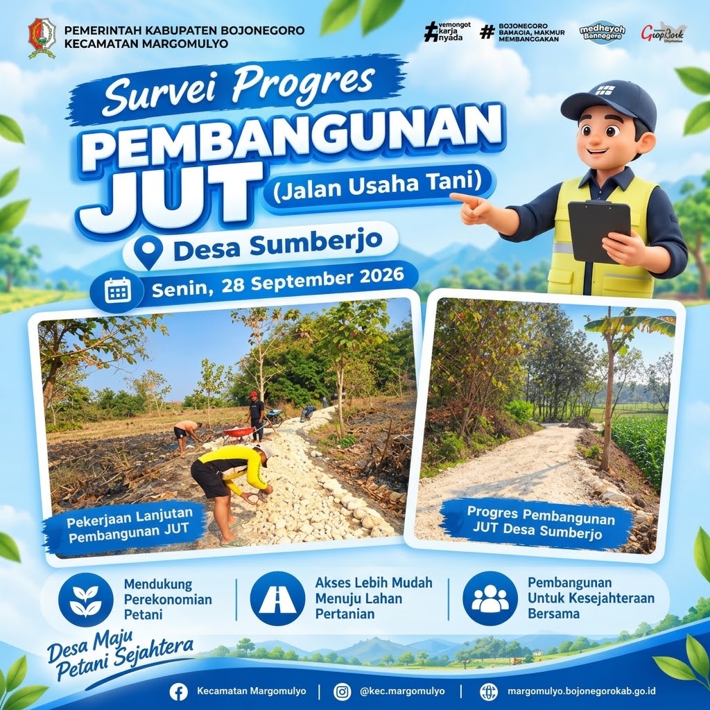 JUT Desa Sumberjo Kecamatan Margomulyo Terus Berprogres, Akses Lahan Pertanian Makin Mudah