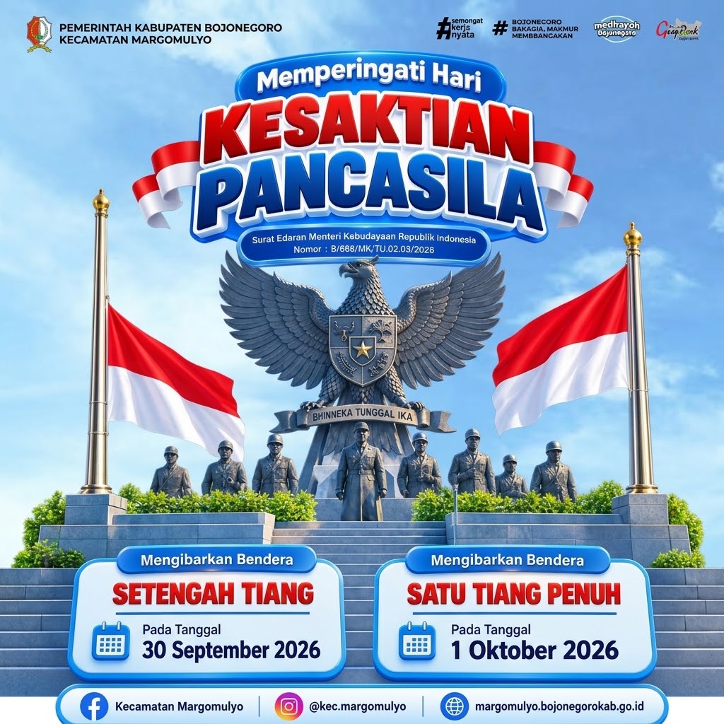 Kecamatan Margomulyo Ajak Masyarakat Peringati Hari Kesaktian Pancasila Tahun 2026
