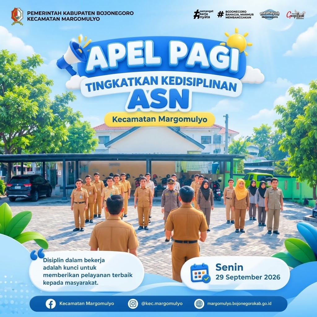 Apel Pagi Kecamatan Margomulyo, Momentum Tingkatkan Kedisiplinan dan Profesionalisme ASN