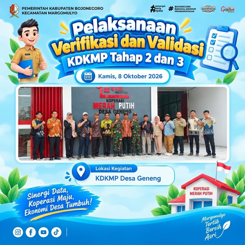 Kecamatan Margomulyo Laksanakan Verifikasi dan Validasi KDKMP di Desa Geneng, Perkuat Ekonomi Desa