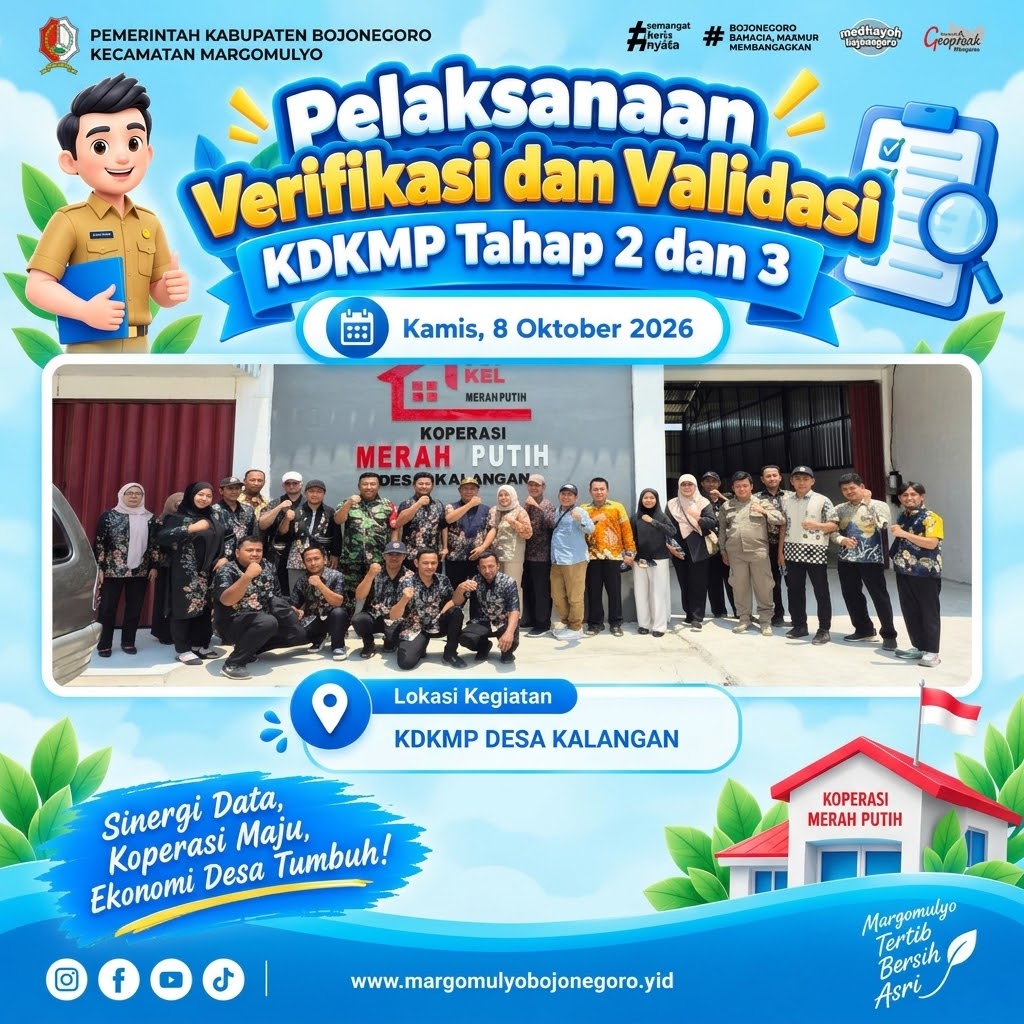 Dukung Koperasi Merah Putih, Kecamatan Margomulyo Laksanakan Verifikasi dan Validasi KDKMP
