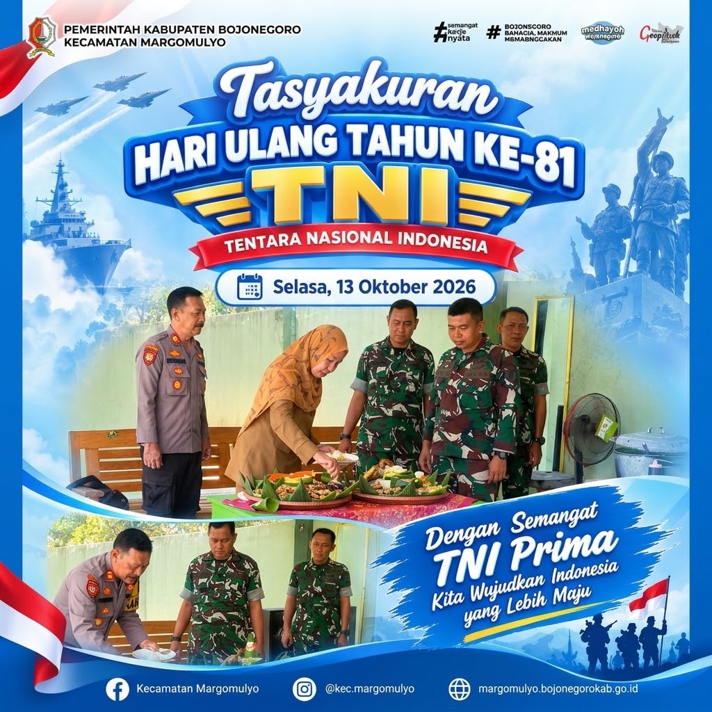 Tasyakuran HUT ke-81 TNI di Margomulyo, Perkuat Sinergi dan Kebersamaan untuk Indonesia Maju
