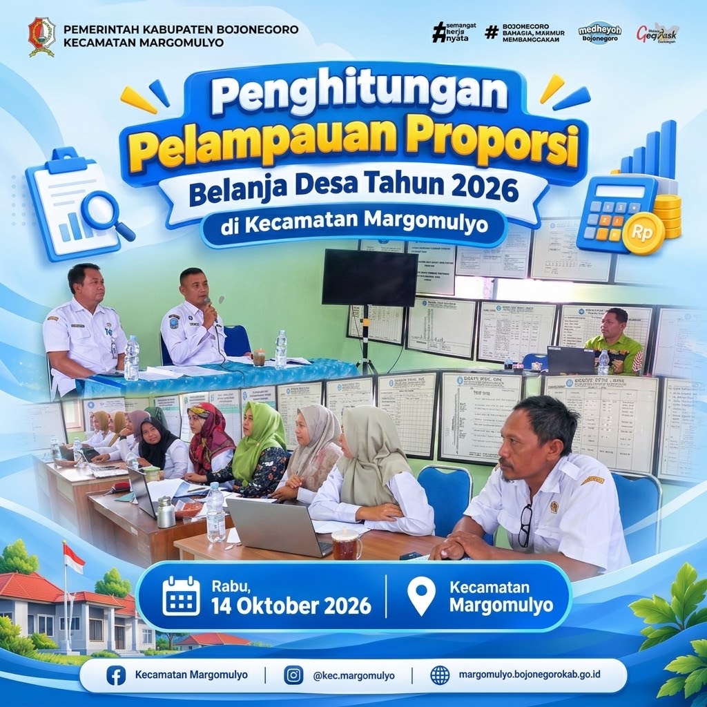 Kecamatan Margomulyo Laksanakan Penghitungan Pelampauan Proporsi Belanja Desa Tahun 2026