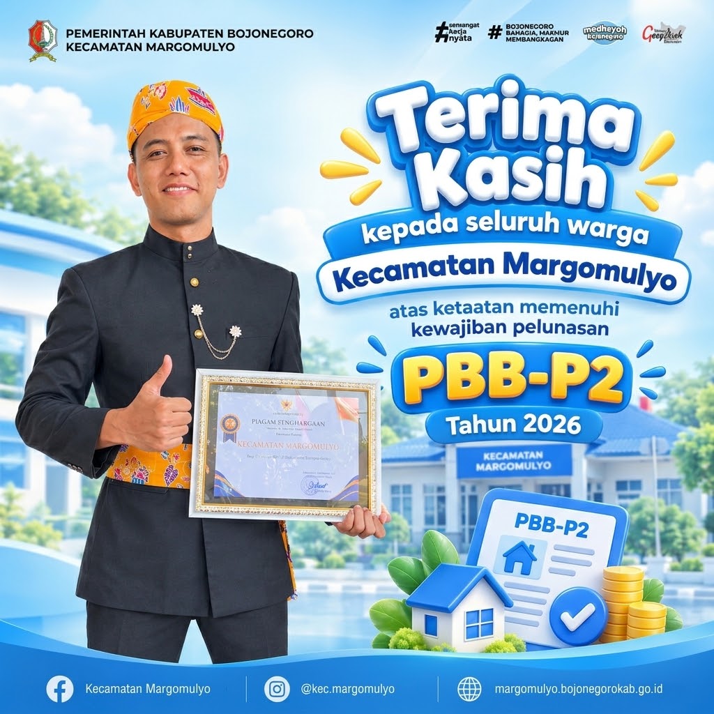 Kecamatan Margomulyo Sampaikan Terima Kasih kepada Warga atas Pelunasan PBB-P2 Tahun 2026